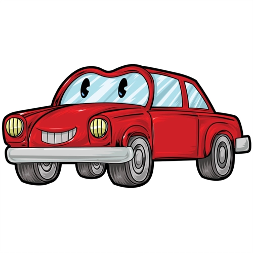 Car Theme Classic Red Sedan Car Transparent Sticker